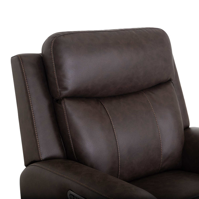 Franklin Furniture - 4730 Argent Power Rocker Recliner w/ Air Massage/Power Headrest/Arm Storage/USB Charging in Duvall Coffee - 99288-COFFEE - GreatFurnitureDeal