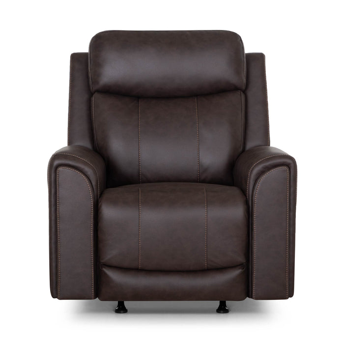 Franklin Furniture - 4730 Argent Power Rocker Recliner w/ Air Massage/Power Headrest/Arm Storage/USB Charging in Duvall Coffee - 99288-COFFEE - GreatFurnitureDeal