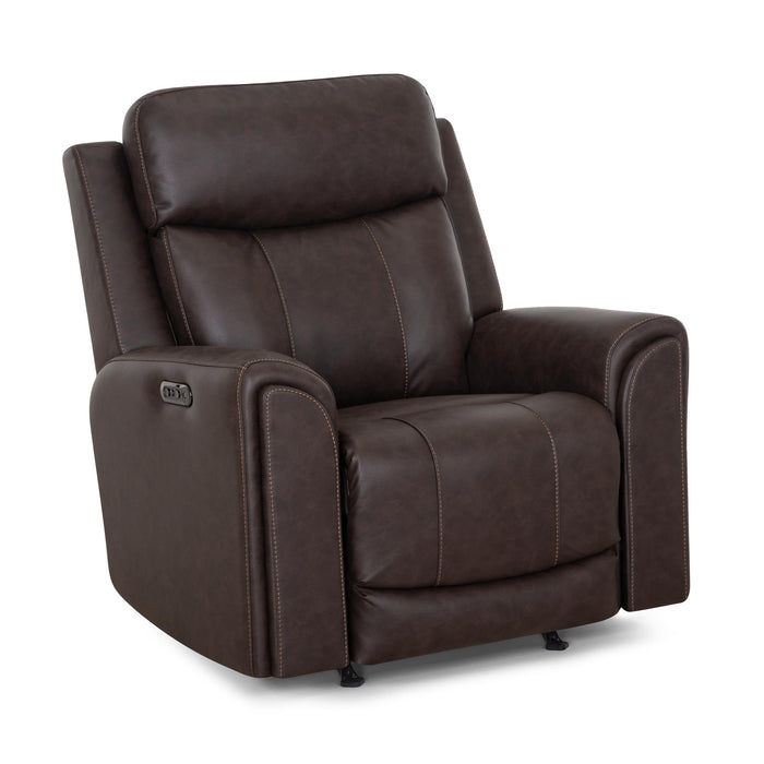 Franklin Furniture - 4730 Argent Power Rocker Recliner w/ Air Massage/Power Headrest/Arm Storage/USB Charging in Duvall Coffee - 99288-COFFEE - GreatFurnitureDeal