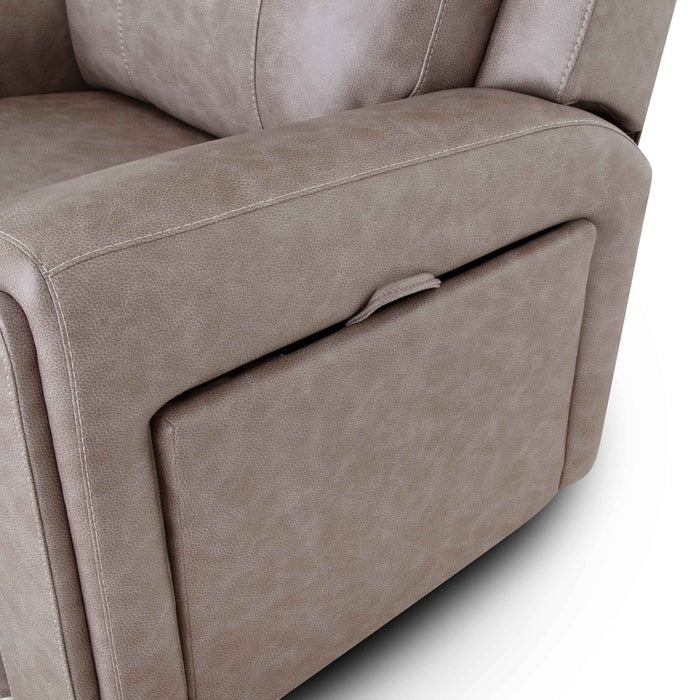 Franklin Furniture - 4730 Argent Power Rocker Recliner w/ Air Massage/Power Headrest/Arm Storage/USB Charging in Duvall Greige - 99288-GREIGE