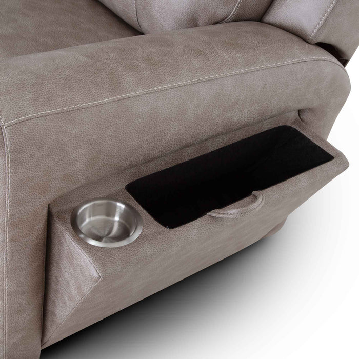 Franklin Furniture - 4730 Argent Power Rocker Recliner w/ Air Massage/Power Headrest/Arm Storage/USB Charging in Duvall Greige - 99288-GREIGE