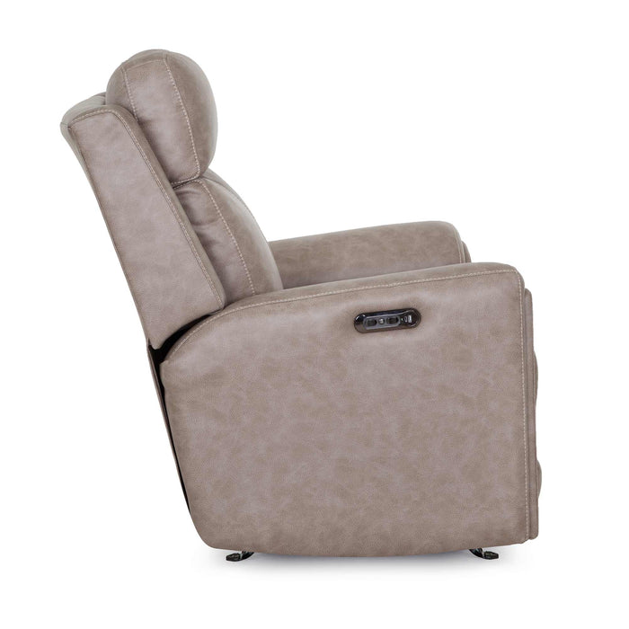 Franklin Furniture - 4730 Argent Power Rocker Recliner w/ Air Massage/Power Headrest/Arm Storage/USB Charging in Duvall Greige - 99288-GREIGE