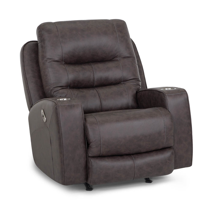 Franklin Furniture - 4731 Aspen Fabric Power Rocker Recliner w/ Power Headrest, USB & Dual Cupholders in Duvall Gunmetal - 4731-GUNMETAL