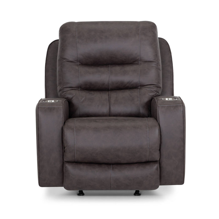 Franklin Furniture - 4731 Aspen Fabric Power Rocker Recliner w/ Power Headrest, USB & Dual Cupholders in Duvall Gunmetal - 4731-GUNMETAL