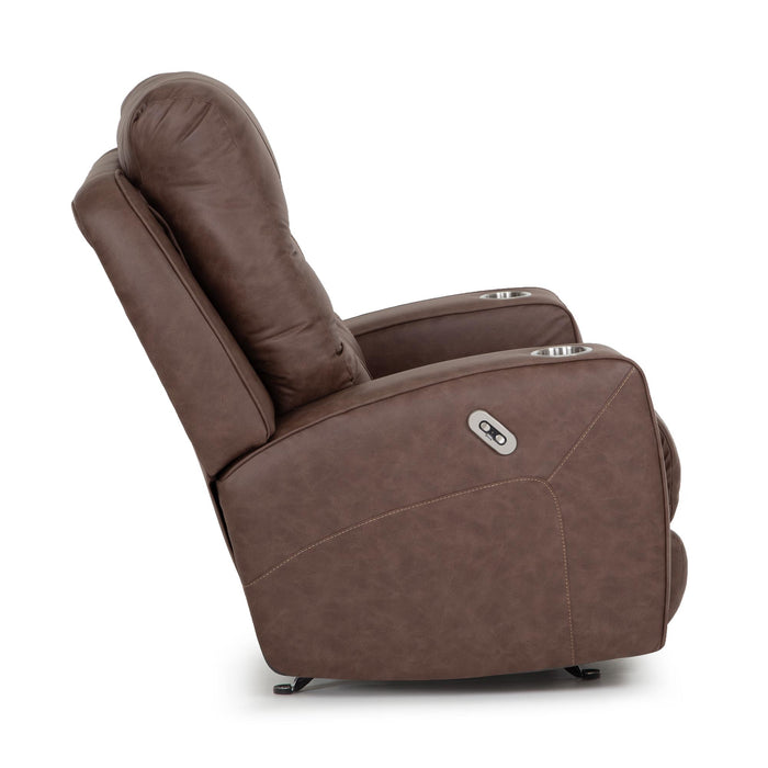 Franklin Furniture - 4731 Aspen Fabric Power Rocker Recliner w/ Power Headrest, USB & Dual Cupholders in Duvall Mocha - 4731-MOCHA