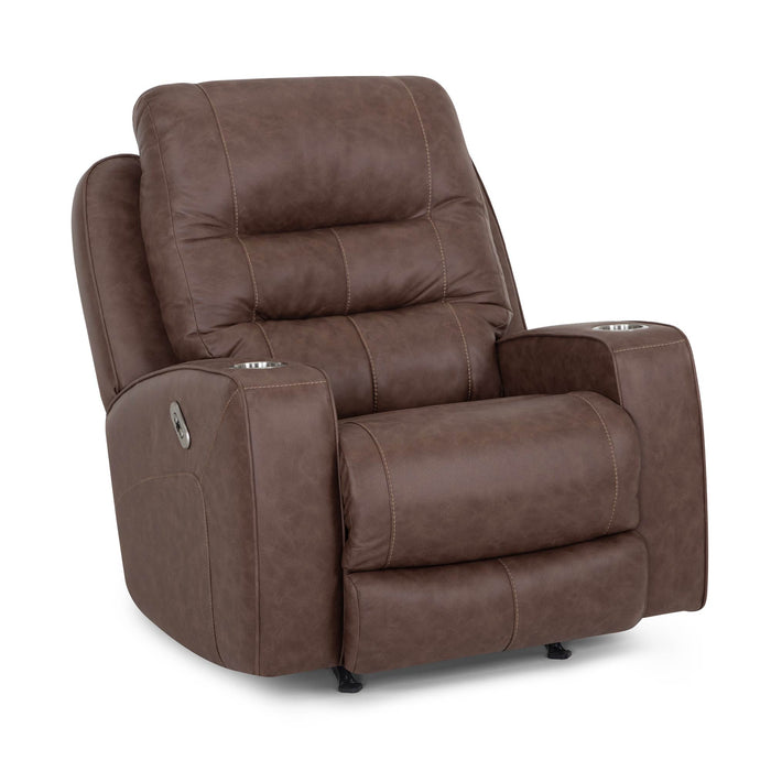 Franklin Furniture - 4731 Aspen Fabric Power Rocker Recliner w/ Power Headrest, USB & Dual Cupholders in Duvall Mocha - 4731-MOCHA