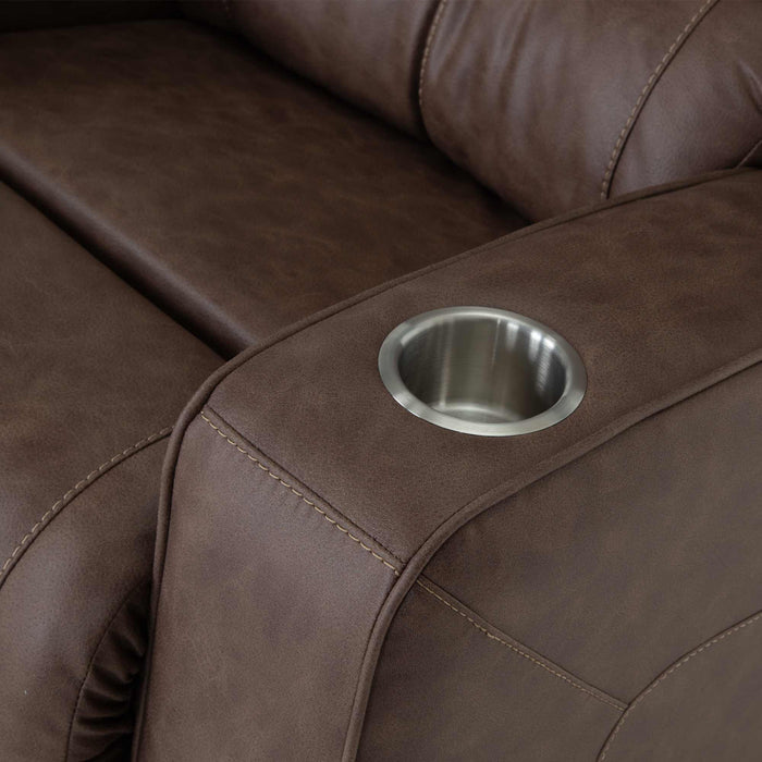Franklin Furniture - 4733 Aspen Fabric Power Swivel Recliner w/ Power Headrest, USB & Dual Cupholders in Duvall Mocha - 4733-MOCHA