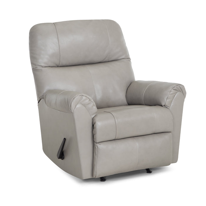 Franklin Furniture - 4747 Harvey Leather Rocker Recliner in Capricorn Silver - 4747-SILVER