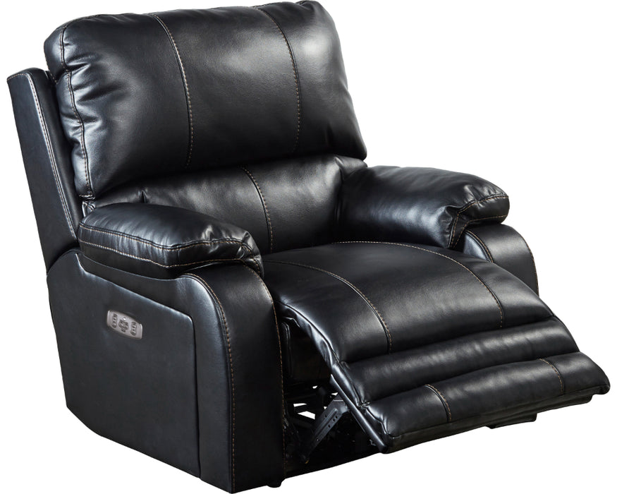 Catnapper - Thornton Power Headrest w-Lumbar Power Lay Flat Recliner in Black - 764762-7-BLACK-MTO - GreatFurnitureDeal