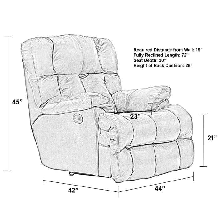 Catnapper - Victor Chaise Rocker Recliner in Steel - 4764-2Steel - GreatFurnitureDeal