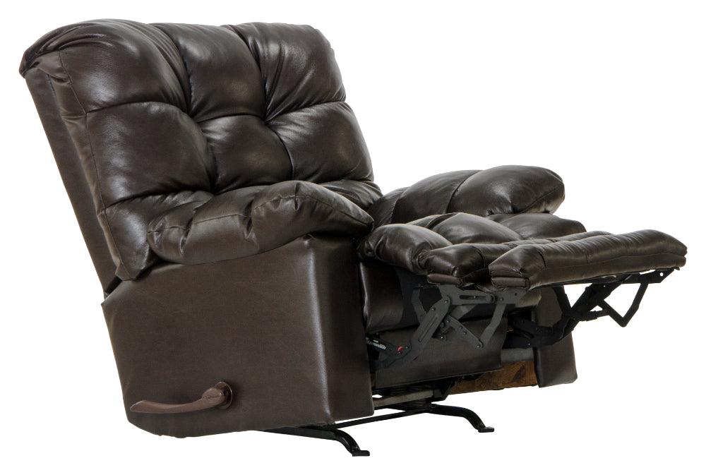 Catnapper - Piazza Top Grain Leather Touch Rocker Recliner with X-tra Comfort Footrest in Chocolate - 47762128309-MTO - GreatFurnitureDeal