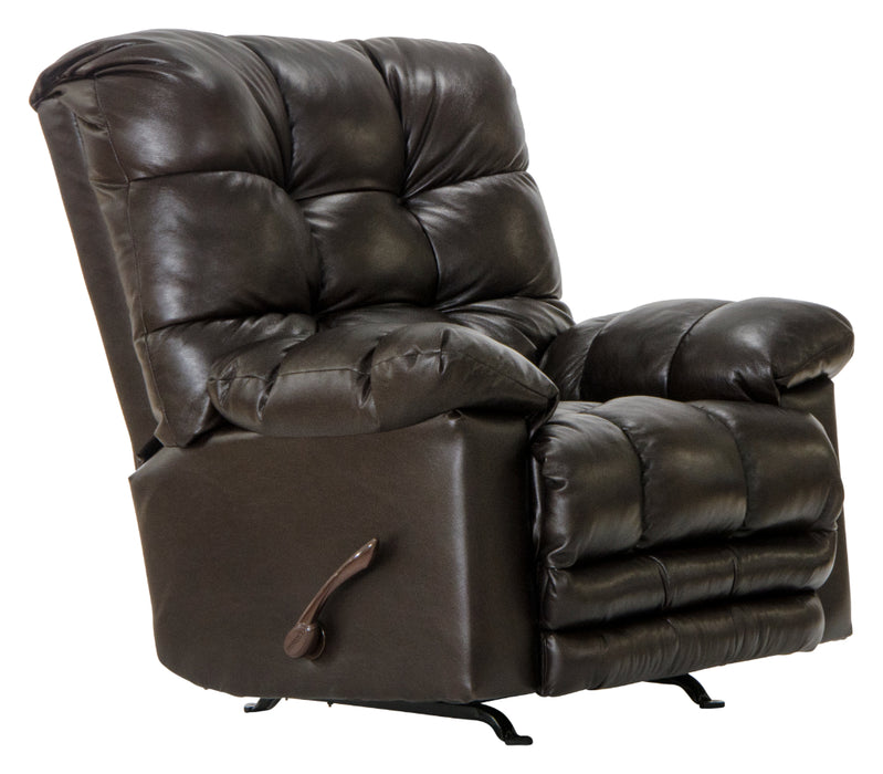 Catnapper - Piazza Top Grain Leather Touch Rocker Recliner with X-tra Comfort Footrest in Chocolate - 47762128309-MTO - GreatFurnitureDeal