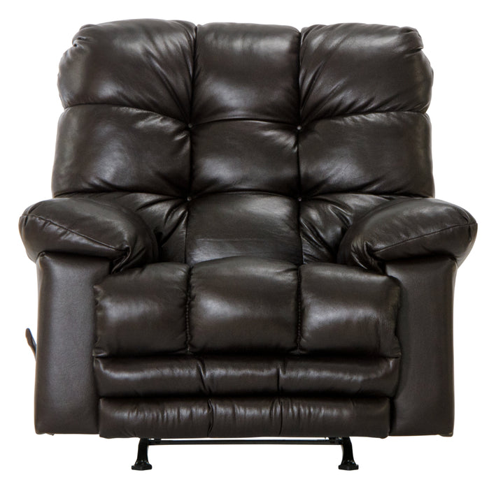 Catnapper - Piazza Top Grain Leather Touch Rocker Recliner with X-tra Comfort Footrest in Chocolate - 47762128309-MTO - GreatFurnitureDeal