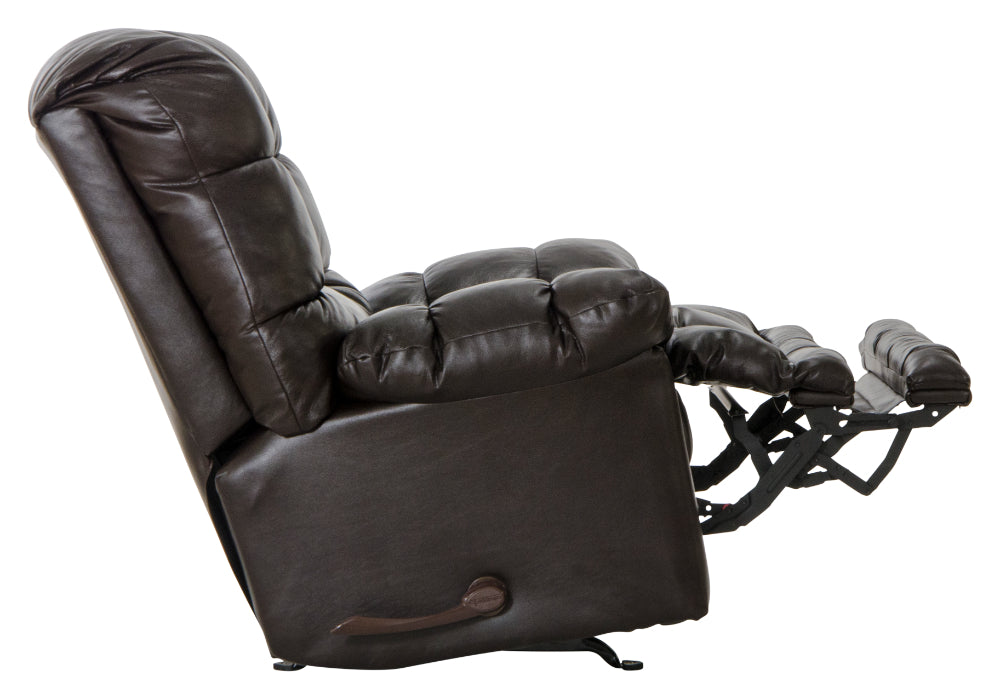Catnapper - Piazza Top Grain Leather Touch Rocker Recliner with X-tra Comfort Footrest in Chocolate - 47762128309-MTO - GreatFurnitureDeal