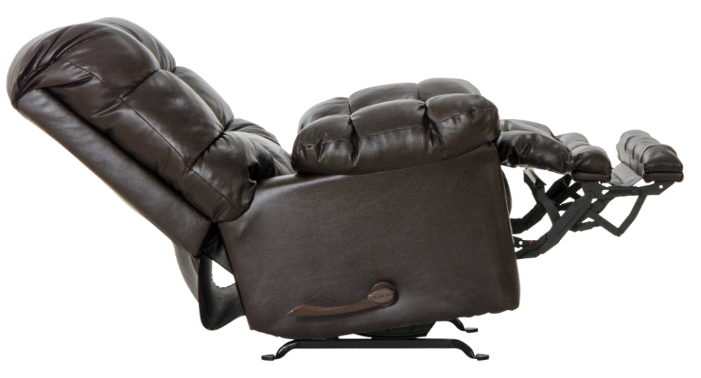 Catnapper - Piazza Top Grain Leather Touch Rocker Recliner with X-tra Comfort Footrest in Chocolate - 47762128309-MTO - GreatFurnitureDeal