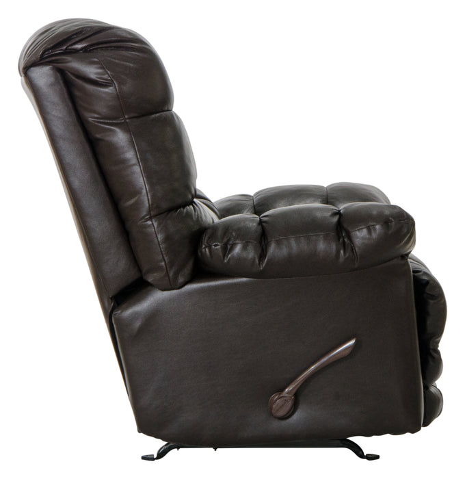 Catnapper - Piazza Top Grain Leather Touch Rocker Recliner with X-tra Comfort Footrest in Chocolate - 47762128309-MTO - GreatFurnitureDeal