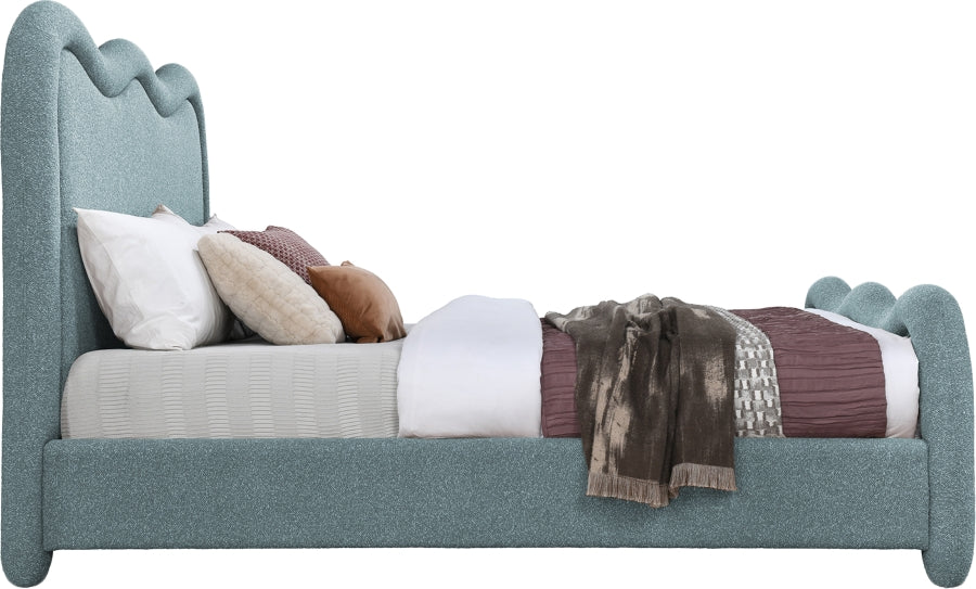 Meridian Furniture - Gavin Chenille Fabric Upholstered Queen Size Bed - GavinBlue-Q - GreatFurnitureDeal