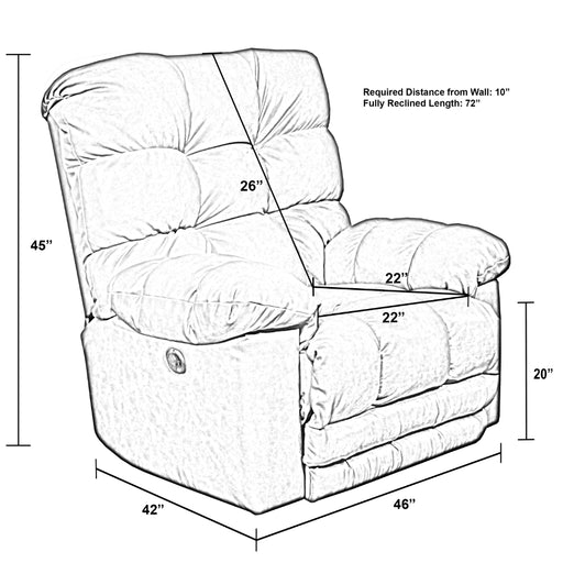 Catnapper - Piazza Top Grain Leather Touch Rocker Recliner with X-tra Comfort Footrest in Chocolate - 47762128309-MTO - GreatFurnitureDeal