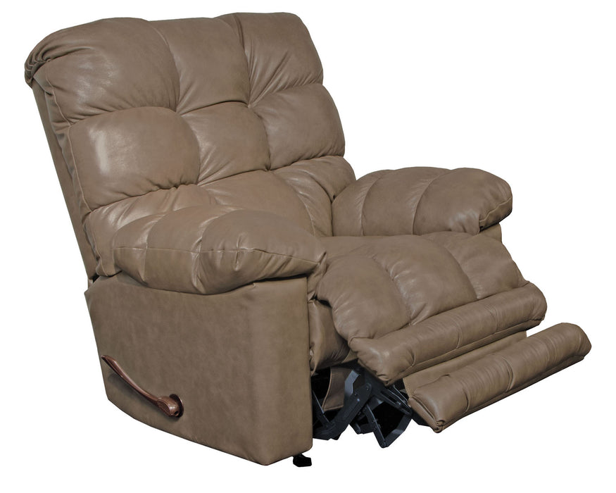 Catnapper - Piazza Top Grain Leather Touch Rocker Recliner with X-tra Comfort Footrest in Smoke - 47762128318 - GreatFurnitureDeal