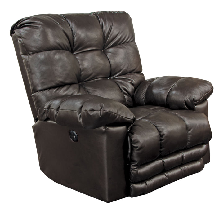 Catnapper - Piazza Top Grain Leather Touch Rocker Recliner with X-tra Comfort Footrest in Chocolate - 47762128309-MTO - GreatFurnitureDeal