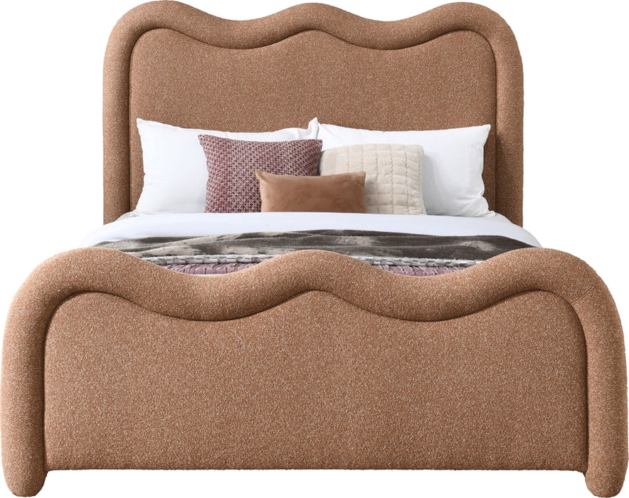 Meridian Furniture - Gavin Chenille Fabric Upholstered Full Size Bed - GavinCognac-F - GreatFurnitureDeal