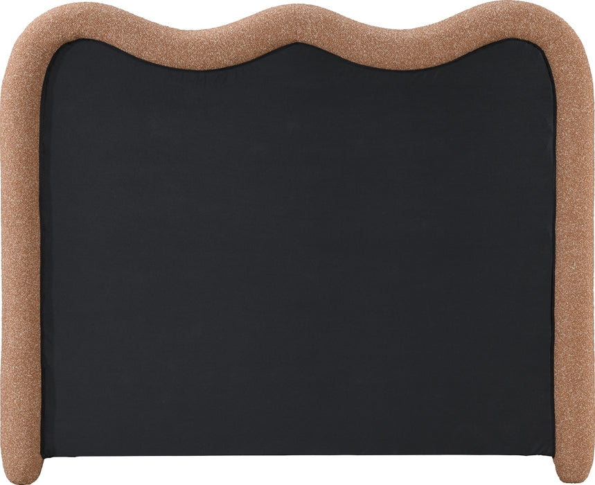 Meridian Furniture - Gavin Chenille Fabric Upholstered Queen Size Bed - GavinCognac-Q - GreatFurnitureDeal