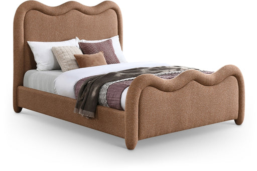 Meridian Furniture - Gavin Chenille Fabric Upholstered Full Size Bed - GavinCognac-F - GreatFurnitureDeal