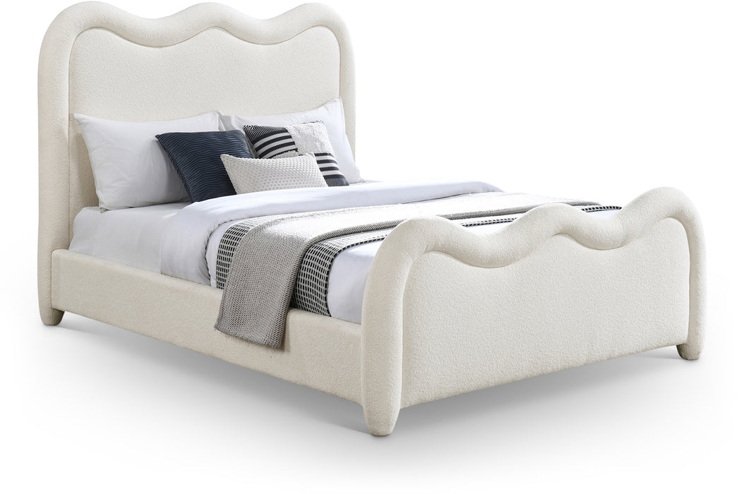 Meridian Furniture - Gavin Chenille Fabric Upholstered Queen Size Bed - GavinCream-Q - GreatFurnitureDeal