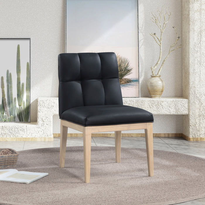Meridian Furniture - Adrian Vegan Leather Upholstered Dining Side Chair (Set of 2) - 971Black-SC - GreatFurnitureDeal