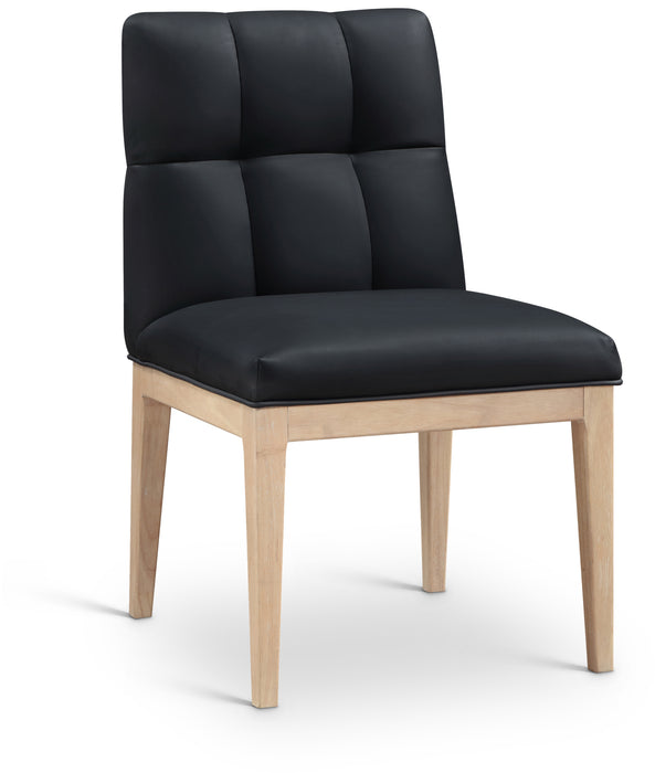 Meridian Furniture - Adrian Vegan Leather Upholstered Dining Side Chair (Set of 2) - 971Black-SC - GreatFurnitureDeal