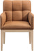 Meridian Furniture - Adrian Vegan Leather Upholstered Dining Arm Chair (Set of 2) - 971Cognac-AC - GreatFurnitureDeal