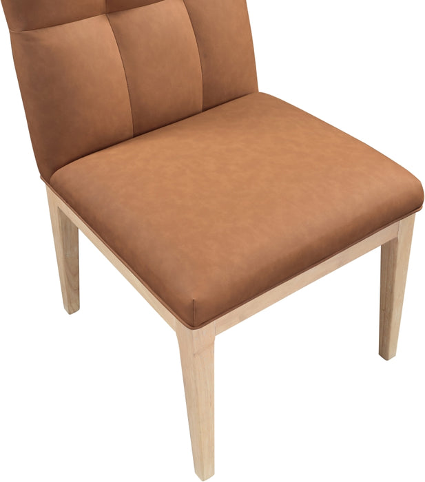 Meridian Furniture - Adrian Vegan Leather Upholstered Dining Side Chair (Set of 2) - 971Cognac-SC - GreatFurnitureDeal