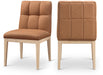 Meridian Furniture - Adrian Vegan Leather Upholstered Dining Side Chair (Set of 2) - 971Cognac-SC - GreatFurnitureDeal