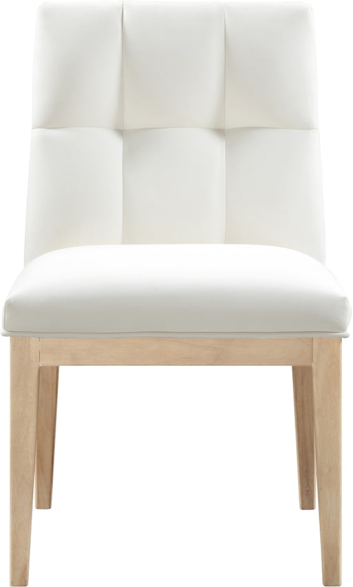 Meridian Furniture - Adrian Vegan Leather Upholstered Dining Side Chair (Set of 2) - 971Cream-SC - GreatFurnitureDeal