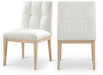 Meridian Furniture - Adrian Vegan Leather Upholstered Dining Side Chair (Set of 2) - 971Cream-SC - GreatFurnitureDeal