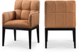 Meridian Furniture - Adrian Vegan Leather Upholstered Dining Arm Chair (Set of 2) - 972Cognac-AC - GreatFurnitureDeal