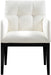 Meridian Furniture - Adrian Vegan Leather Upholstered Dining Arm Chair (Set of 2) - 972Cream-AC - GreatFurnitureDeal