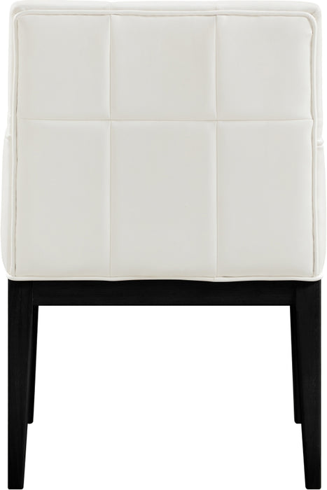 Meridian Furniture - Adrian Vegan Leather Upholstered Dining Arm Chair (Set of 2) - 972Cream-AC - GreatFurnitureDeal