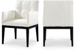 Meridian Furniture - Adrian Vegan Leather Upholstered Dining Arm Chair (Set of 2) - 972Cream-AC - GreatFurnitureDeal