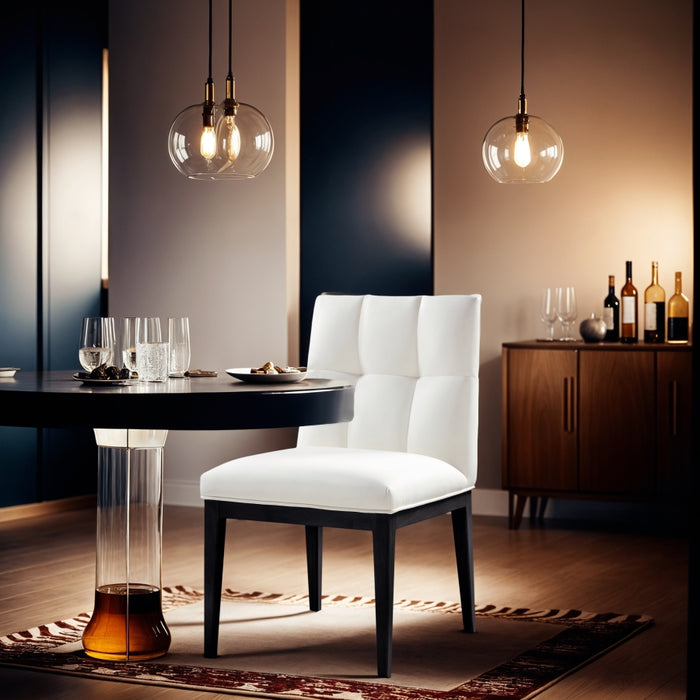 Meridian Furniture - Adrian Vegan Leather Upholstered Dining Side Chair (Set of 2) - 972Cream-SC - GreatFurnitureDeal