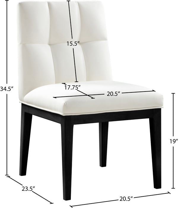 Meridian Furniture - Adrian Vegan Leather Upholstered Dining Side Chair (Set of 2) - 972Cream-SC - GreatFurnitureDeal