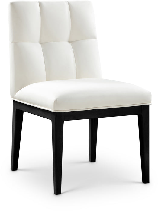 Meridian Furniture - Adrian Vegan Leather Upholstered Dining Side Chair (Set of 2) - 972Cream-SC - GreatFurnitureDeal