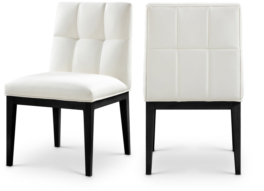 Meridian Furniture - Adrian Vegan Leather Upholstered Dining Side Chair (Set of 2) - 972Cream-SC - GreatFurnitureDeal