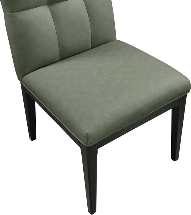Meridian Furniture - Adrian Vegan Leather Upholstered Dining Side Chair (Set of 2) - 972Green-SC - GreatFurnitureDeal
