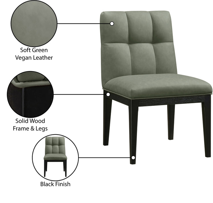 Meridian Furniture - Adrian Vegan Leather Upholstered Dining Side Chair (Set of 2) - 972Green-SC - GreatFurnitureDeal