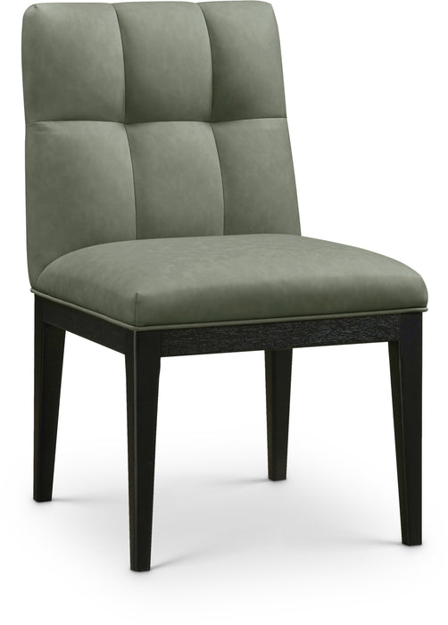Meridian Furniture - Adrian Vegan Leather Upholstered Dining Side Chair (Set of 2) - 972Green-SC - GreatFurnitureDeal