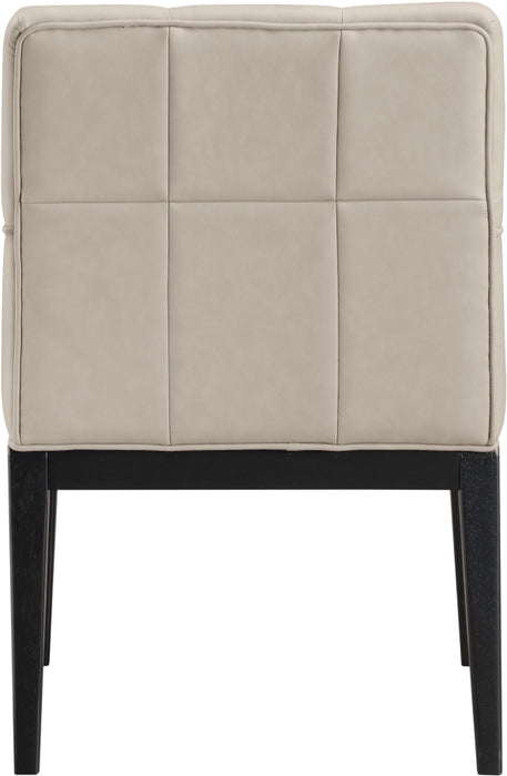 Meridian Furniture - Adrian Vegan Leather Upholstered Dining Arm Chair (Set of 2) - 972Taupe-AC - GreatFurnitureDeal