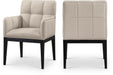 Meridian Furniture - Adrian Vegan Leather Upholstered Dining Arm Chair (Set of 2) - 972Taupe-AC - GreatFurnitureDeal