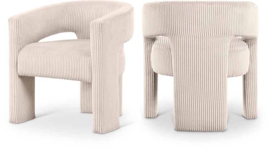 Meridian Furniture - Riz Corduroy Upholstered Accent Chair (Set of 2) - 11055Beige-C - GreatFurnitureDeal