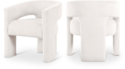 Meridian Furniture - Riz Corduroy Upholstered Accent Chair (Set of 2) - 11055Cream-C - GreatFurnitureDeal